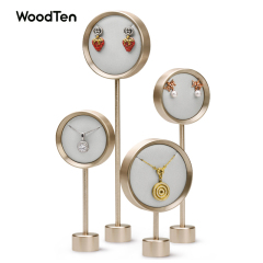New arrival golden metal jewelry display set earrings necklace jewelry display stand