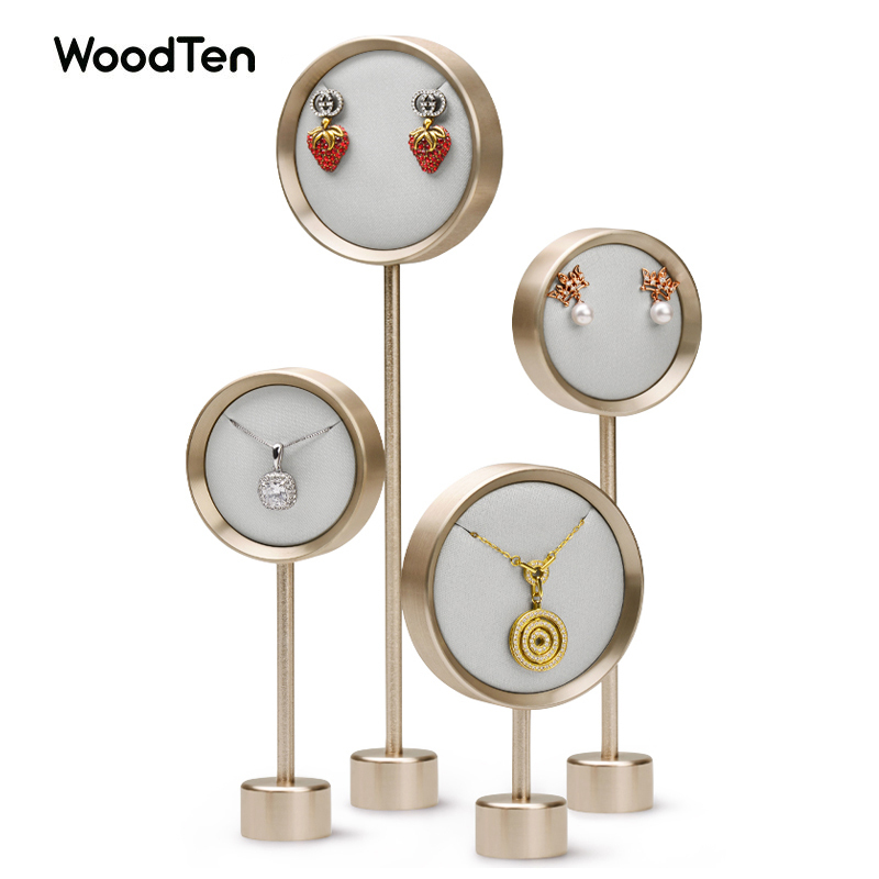 New arrival golden metal jewelry display set earrings necklace jewelry display stand