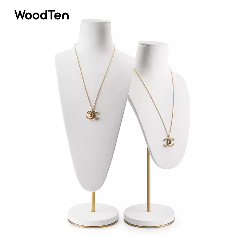 Wholesale Custom Luxury White Microfiber Jewelry Shop Counter Showcase Jewellery Mannequin