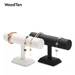 PU083 Luxury jewelry bangle watch display pu leather T-bar jewelry bracelet display cabinet stands