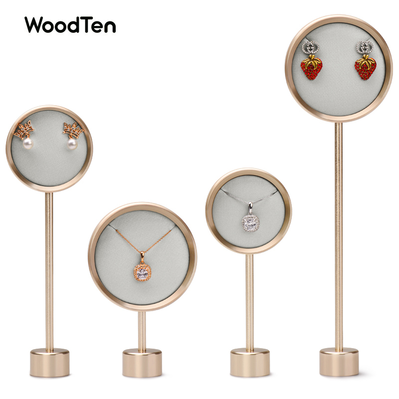 New arrival golden metal jewelry display set earrings necklace jewelry display stand