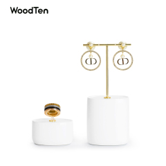 Metal Resin White Luxury Jewelry ring earring bracelet Display Resin With Golden Metal T-bar Display Stands