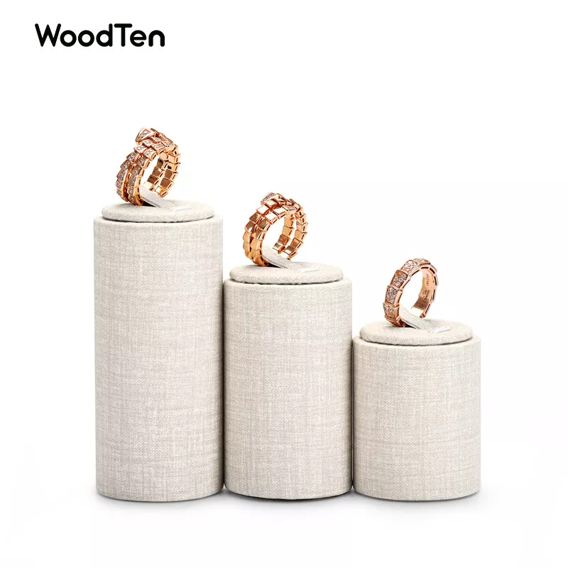 New Arrival Pu Leather Jewelry Display Stand With Three Size For Ring Display