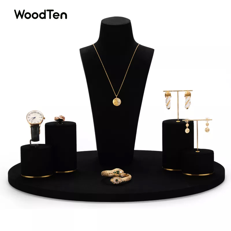 Custom Wholesale Ring Earrings Necklace Watch Display Stand Black