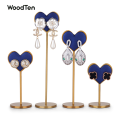 JS053 Luxury heart shape metal jewelry display stand for earring