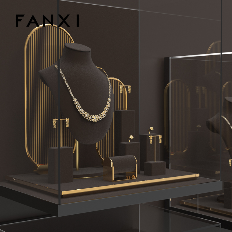 Brown Color Jewelry Display Stand Set