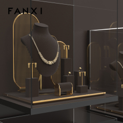 Brown Color Jewelry Display Stand Set