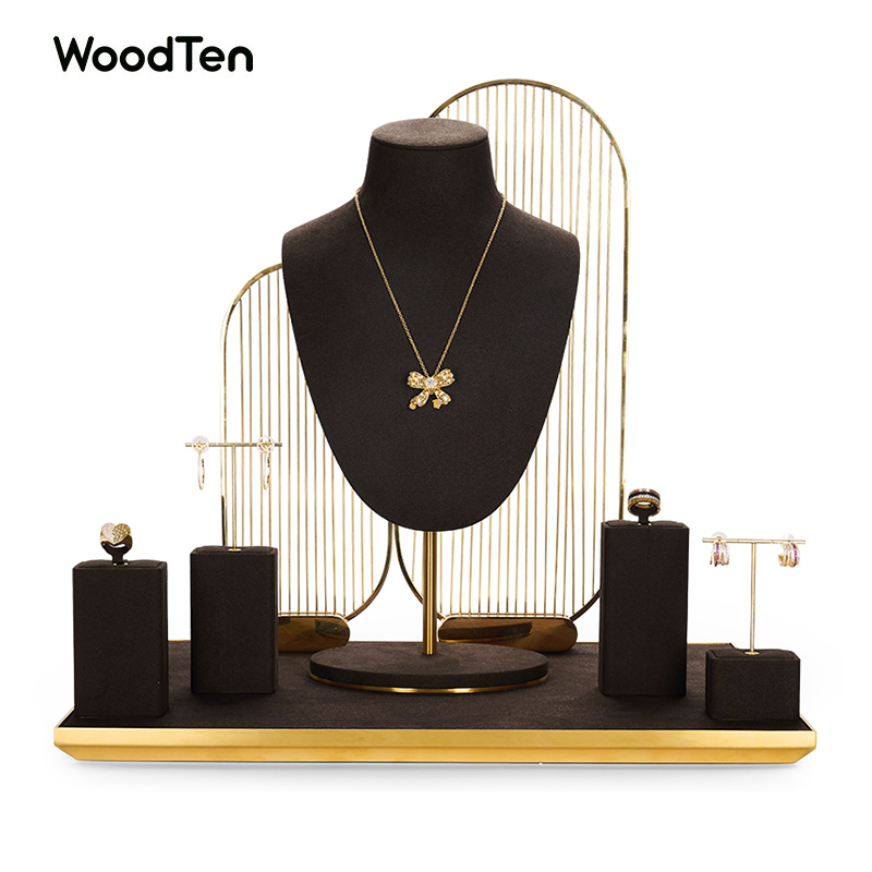 Brown Color Jewelry Display Stand Set