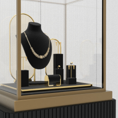 TT102 Luxury Mircofiber Materials Black Jewelry Display Set
