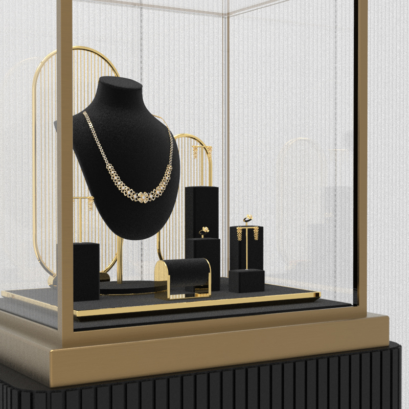 TT102 Luxury Mircofiber Materials Black Jewelry Display Set