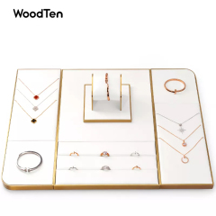 New Design Multi Functions Luxury Jewelry Display Set White Jewelry Showcase Displays