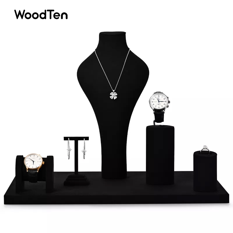 2022 Customized Black Color Display Set with Leather materials