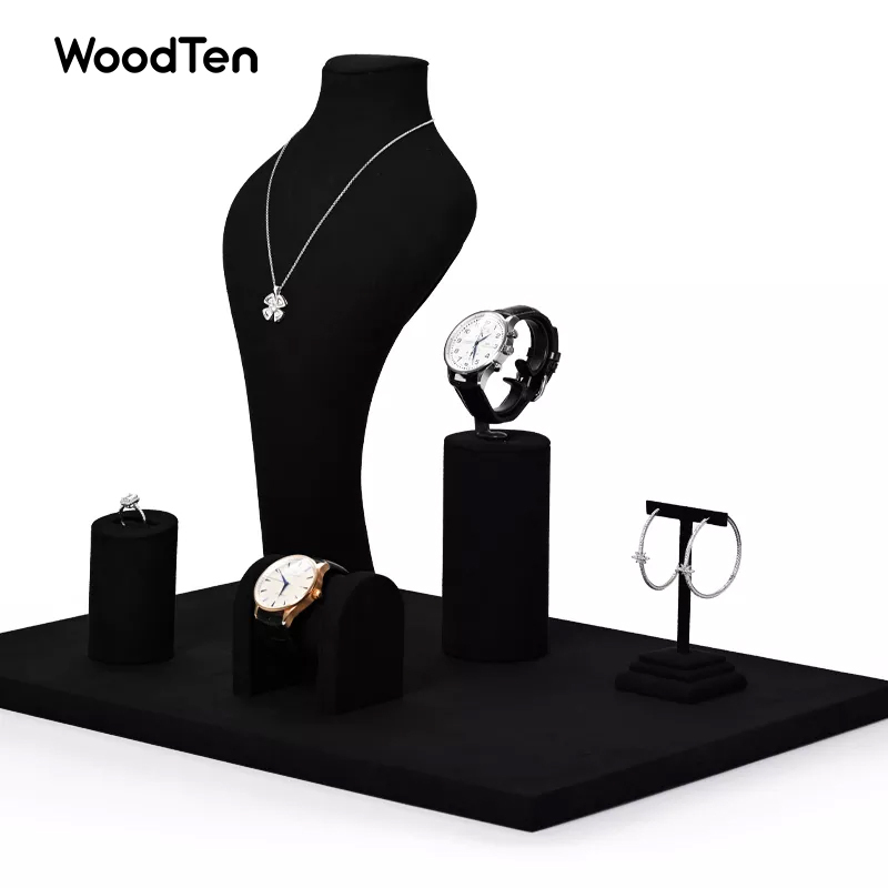 2022 Customized Black Color Display Set with Leather materials