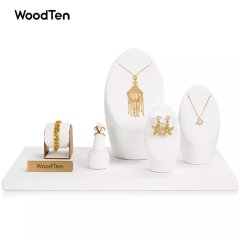 TT099 New arrival tilt jewelry display with white microfiber for ring earring pendant necklace watch showcase jewelry