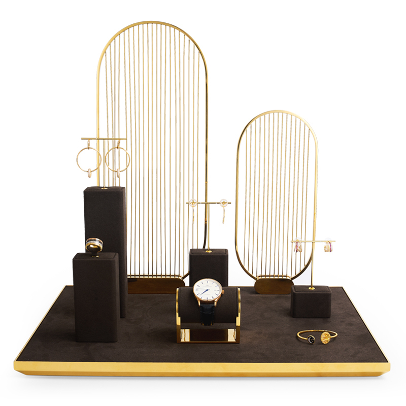 Brown Color Jewelry Display Stand Set