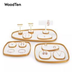 TT045-New Jewelry Display Stand Set For Showcase With Microfiber Metal For Ring Earring Pendant Bracelet