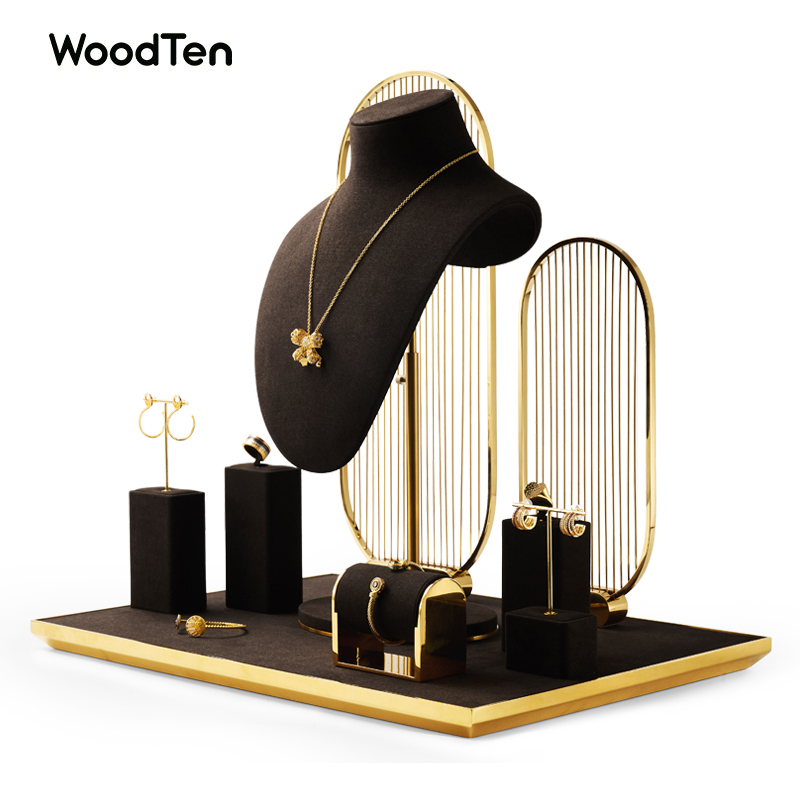 Brown Color Jewelry Display Stand Set