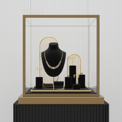 TT102 Luxury Mircofiber Materials Black Jewelry Display Set