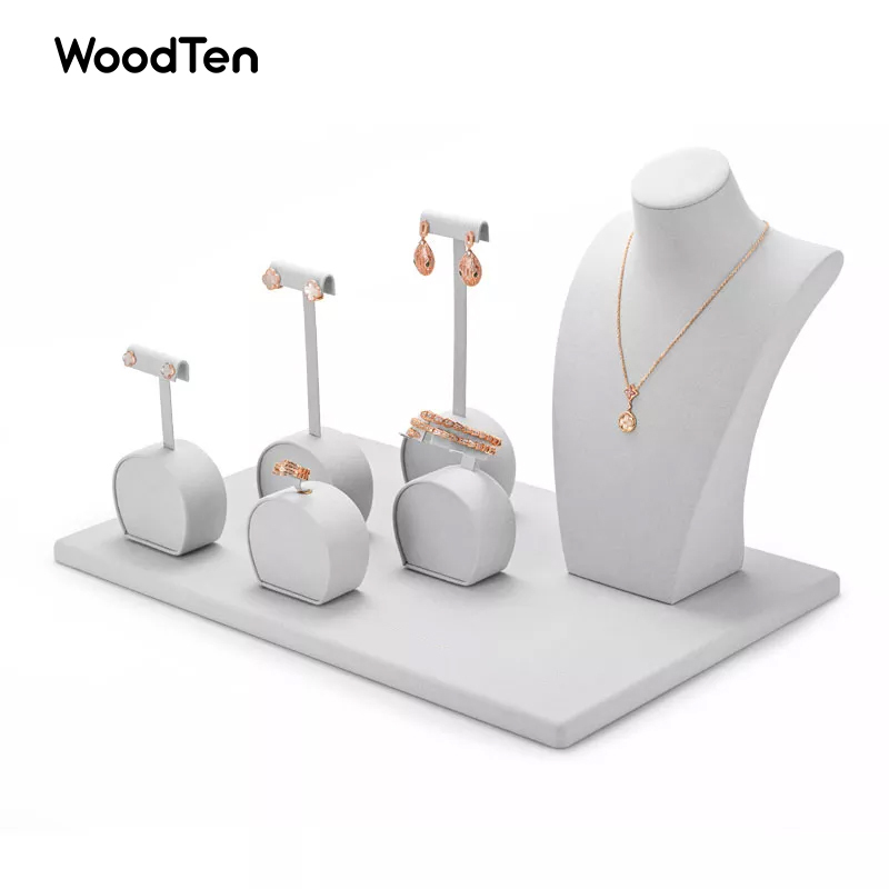 TT047 white jewelry display for earring ring,bangle and necklace