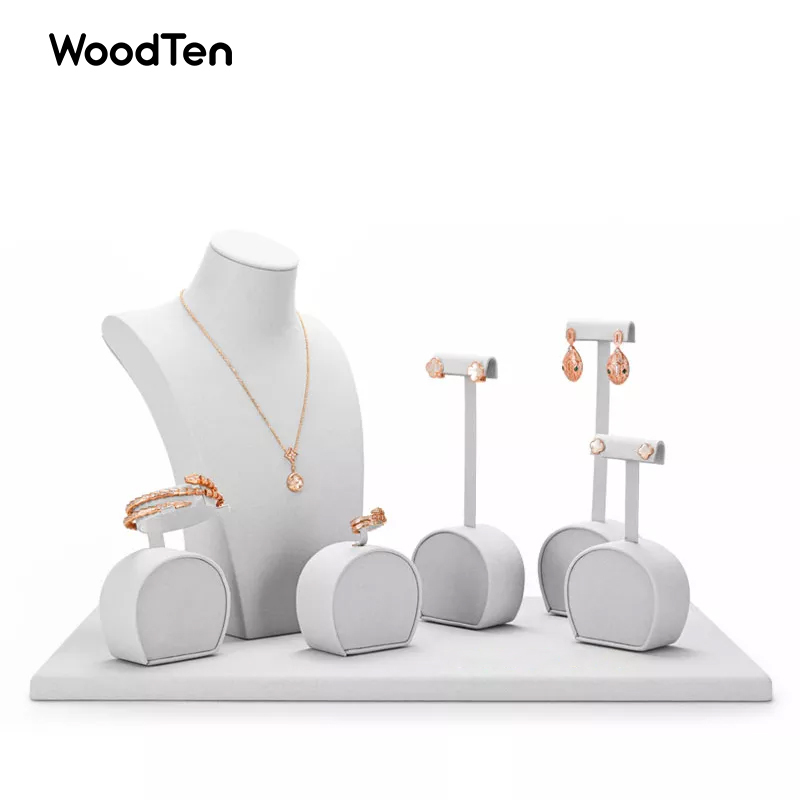 TT047 white jewelry display for earring ring,bangle and necklace