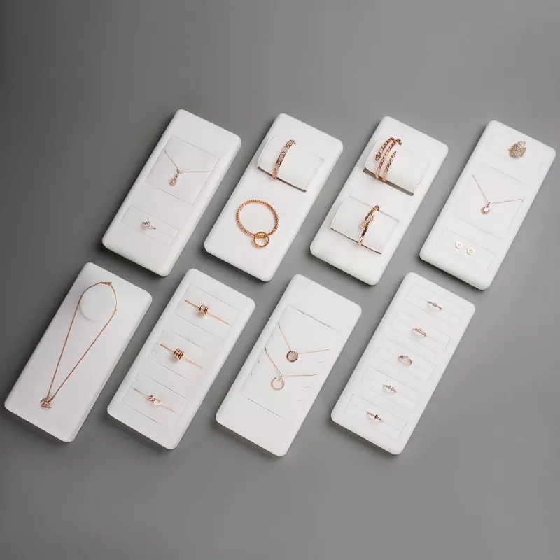 High End White Velvet Display Set for Jewelry Counter