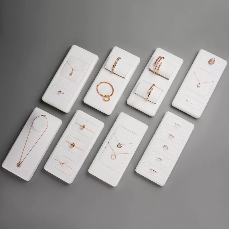 High End White Velvet Display Set for Jewelry Counter