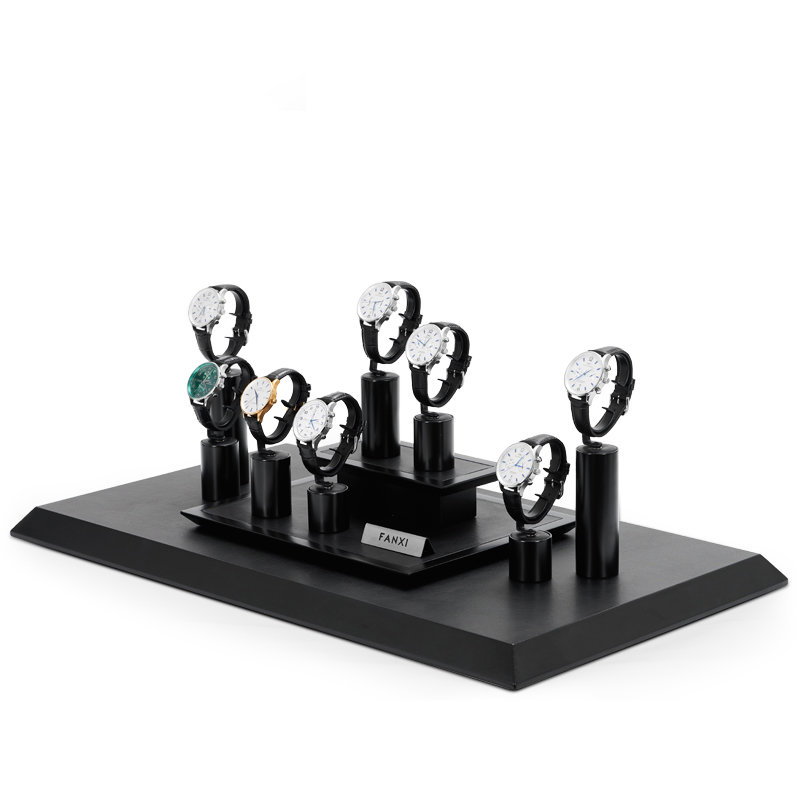 New Design Watch Display Stand Matte Black Jewelry Window Display Set