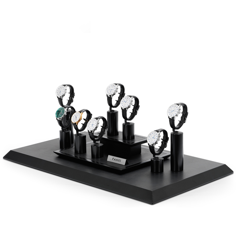 New Design Watch Display Stand Matte Black Jewelry Window Display Set