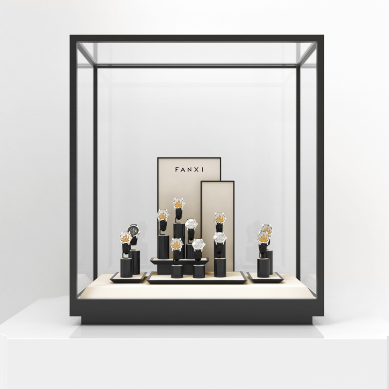 New Arrival Custom Watch Display Stand Black Jewelry Window Display Set