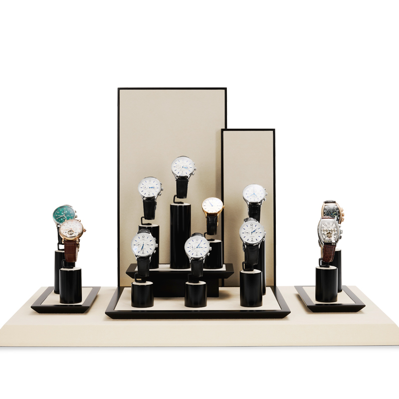 New Arrival Custom Watch Display Stand Black Jewelry Window Display Set