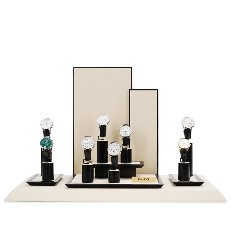 New Arrival Custom Watch Display Stand Black Jewelry Window Display Set