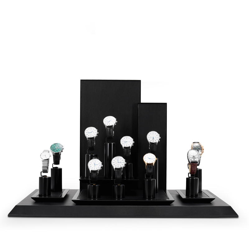 New Design Watch Display Stand Matte Black Jewelry Window Display Set