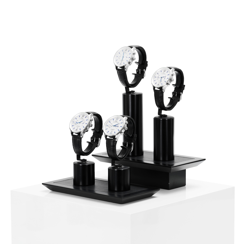 New Design Watch Display Stand Matte Black Jewelry Window Display Set