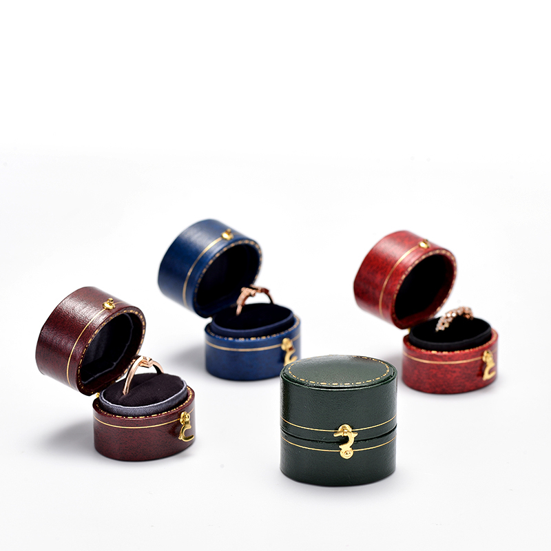 Customized PU Leather Microfiber inside Jewelry box wedding ring box
