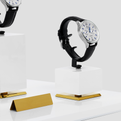 Custom Luxury Watch Display Stand Metal And MDF Painting Jewelry Window Display Set