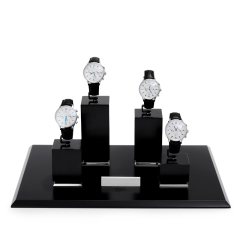 Custom Watch Display Stand Black MDF painting silver Metal Jewelry Window Display Set