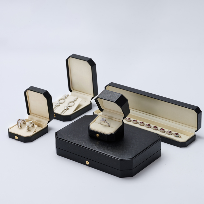 HD22062900401-New Custom Black Paper Jewelry Gift Boxes Ring Earrings Bangle Necklace Jewelry Package Box