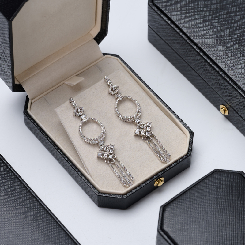 HD22062900401-New Custom Black Paper Jewelry Gift Boxes Ring Earrings Bangle Necklace Jewelry Package Box