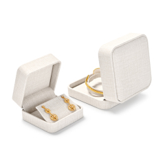 TC-H081 China Wholesale Custom Elegant Ivory White PU Leather Jewelry Gift Boxes Ring Earrings Bangle Necklace Jewelry Package Box