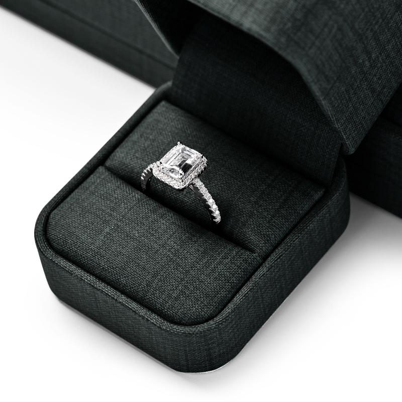 TC-H082 Wholesale Customized Logo New Dark Grey PU leather Gift Jewelry Box ring earrings bracelet necklace Jewellery box package