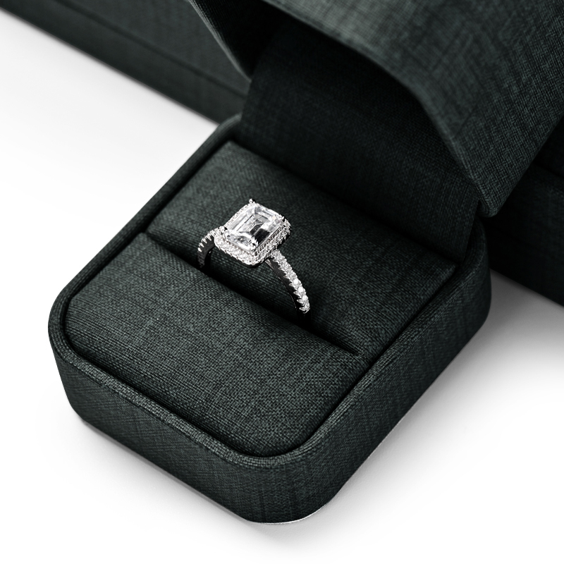 TC-H082 Wholesale Customized Logo New Dark Grey PU leather Gift Jewelry Box ring earrings bracelet necklace Jewellery box package