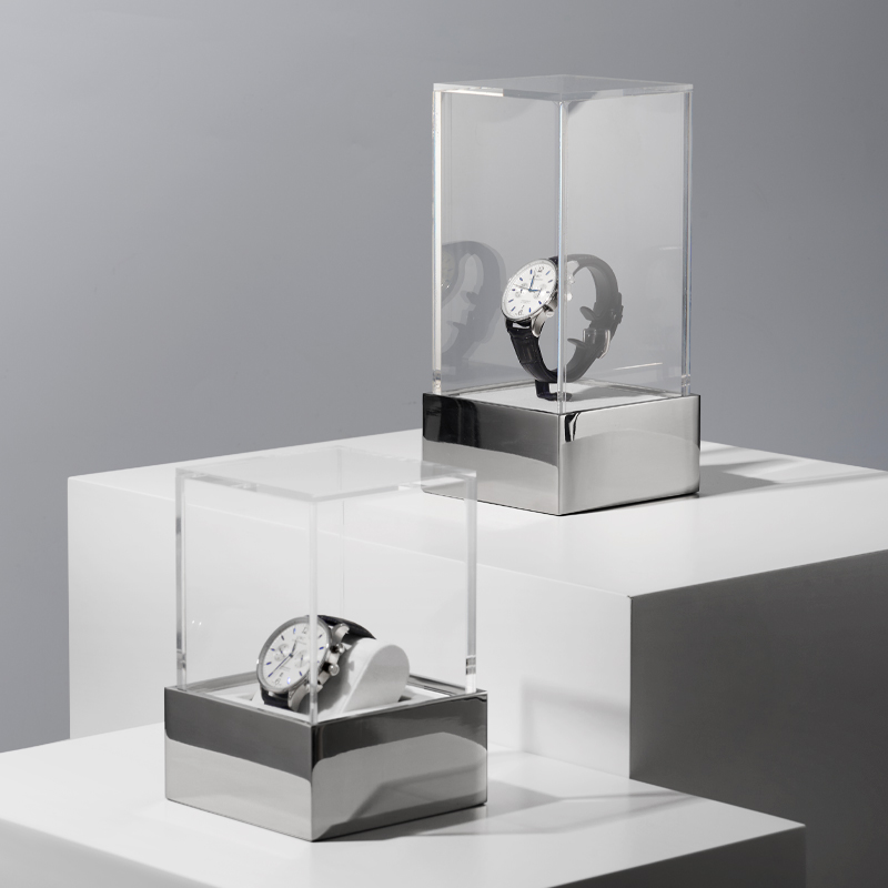 Meipin Custom Watch Display Stand Acrylic Metal Jewelry Window Display Set