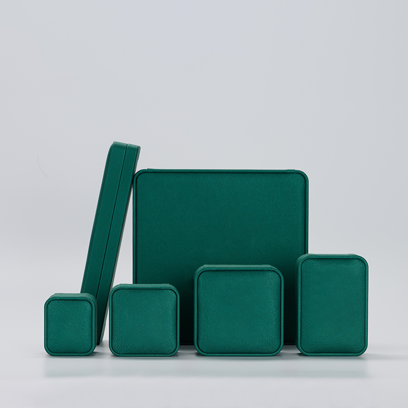 FANXI Hot Sale High Quality Green PU Leather cream Microfiber jewelry box