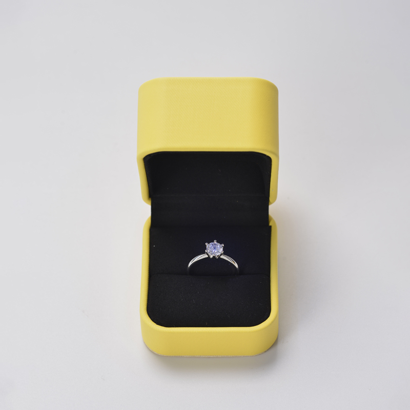 FANXI Hot Sale High Quality Yellow PU Leather Black Microfiber Jewelry Boxes Jewelry Packaging Box