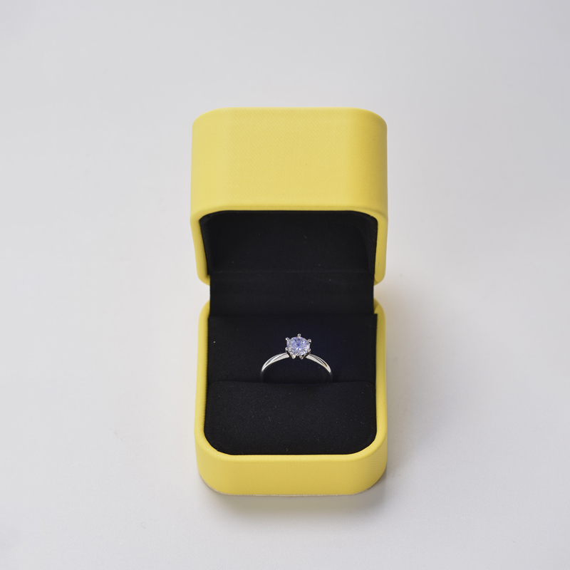 FANXI Hot Sale High Quality Yellow PU Leather Black Microfiber Jewelry Boxes Jewelry Packaging Box