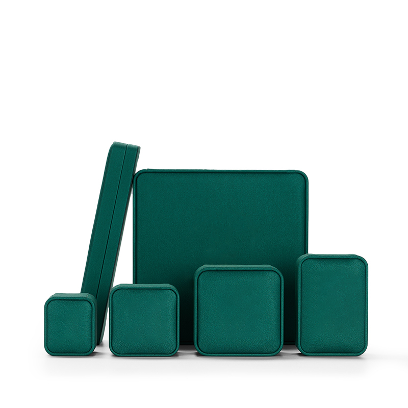 FANXI Hot Sale High Quality Green PU Leather cream Microfiber jewelry box