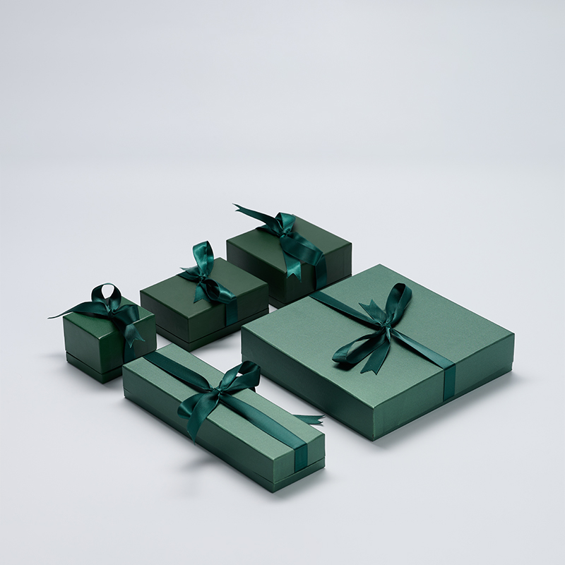 FANXI Hot Sale High Quality Green PU Leather cream Microfiber jewelry box