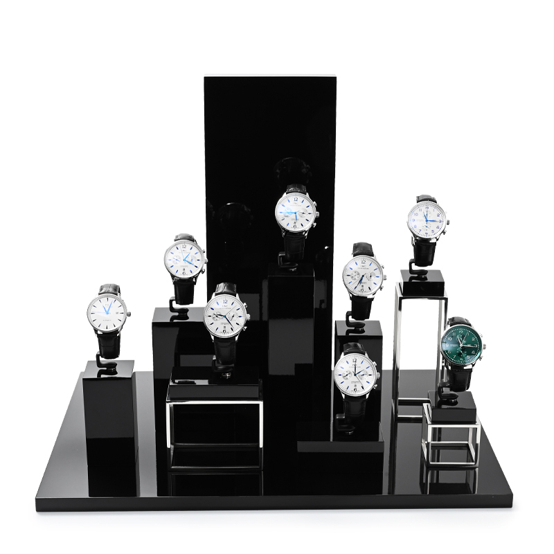 MEIPIN Custom Watch Display Stand MDF Paint & Metal Jewelry Window Display Set