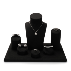 TT154- New black microfiber high end jewelry Display sets for ring necklace Jewelry Window display