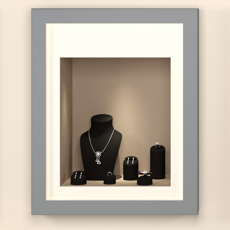 TT154- New black microfiber high end jewelry Display sets for ring necklace Jewelry Window display